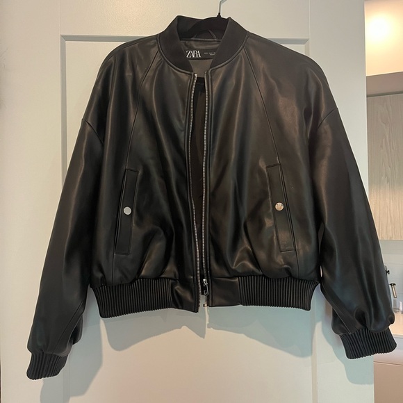 Zara Leather Bomber - Picture 1 of 1